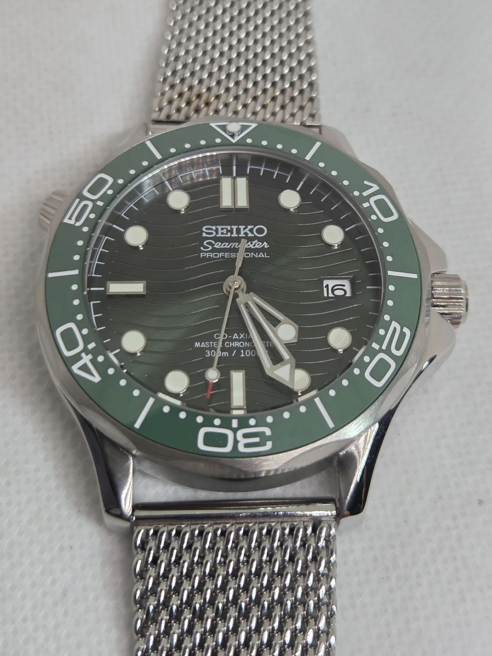 Custom 41mm Automatic Seiko Mod Watch Dark Green Seamaster NH35